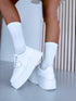 Ādas imitācijas botas "COLLABORATION" - baltas